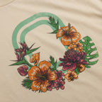 Floral design with flowers and leaves