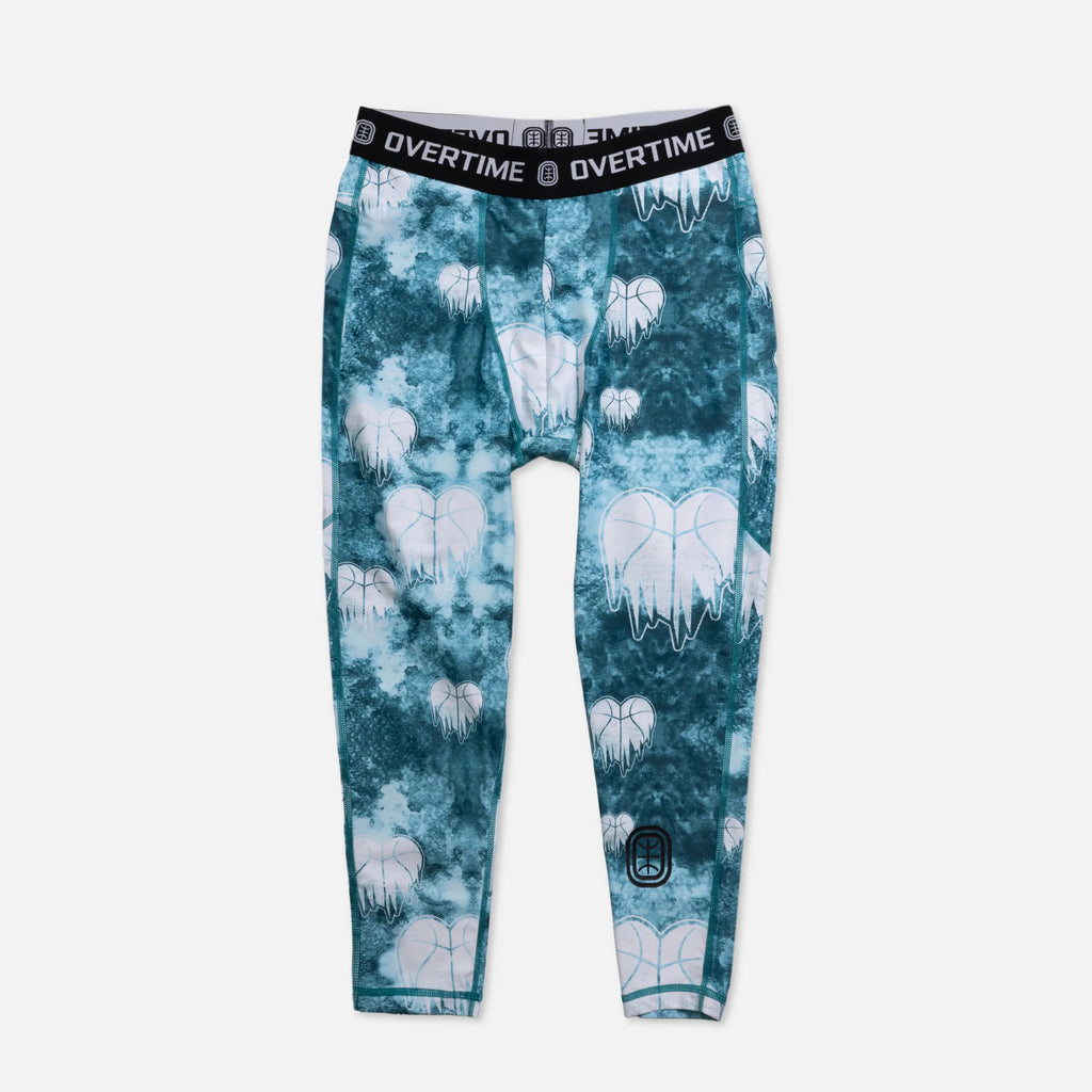 Kids Cold Hearts Valid 3/4 Compression Hearts Tights