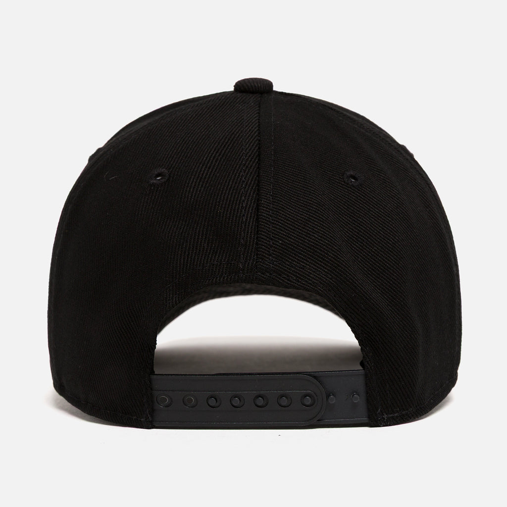Black baseball cap with black snapback
