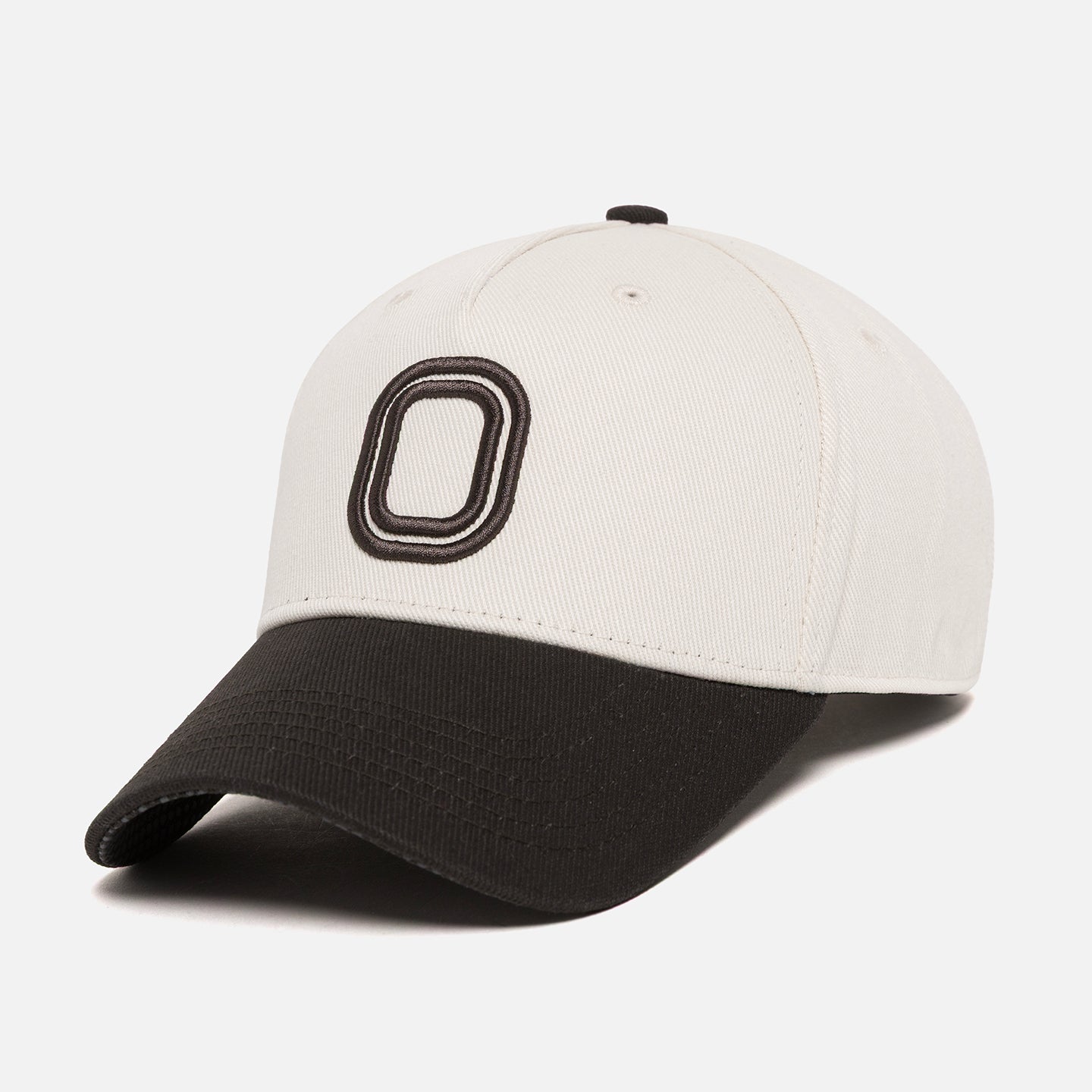 White and grey cap with an "O" logo