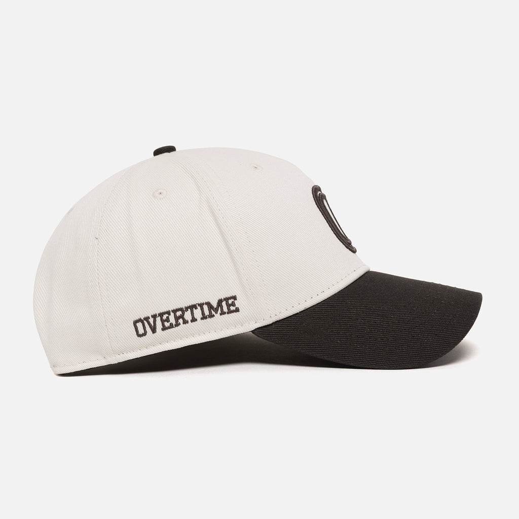 Black and grey cap with "OVERTIME" logo
