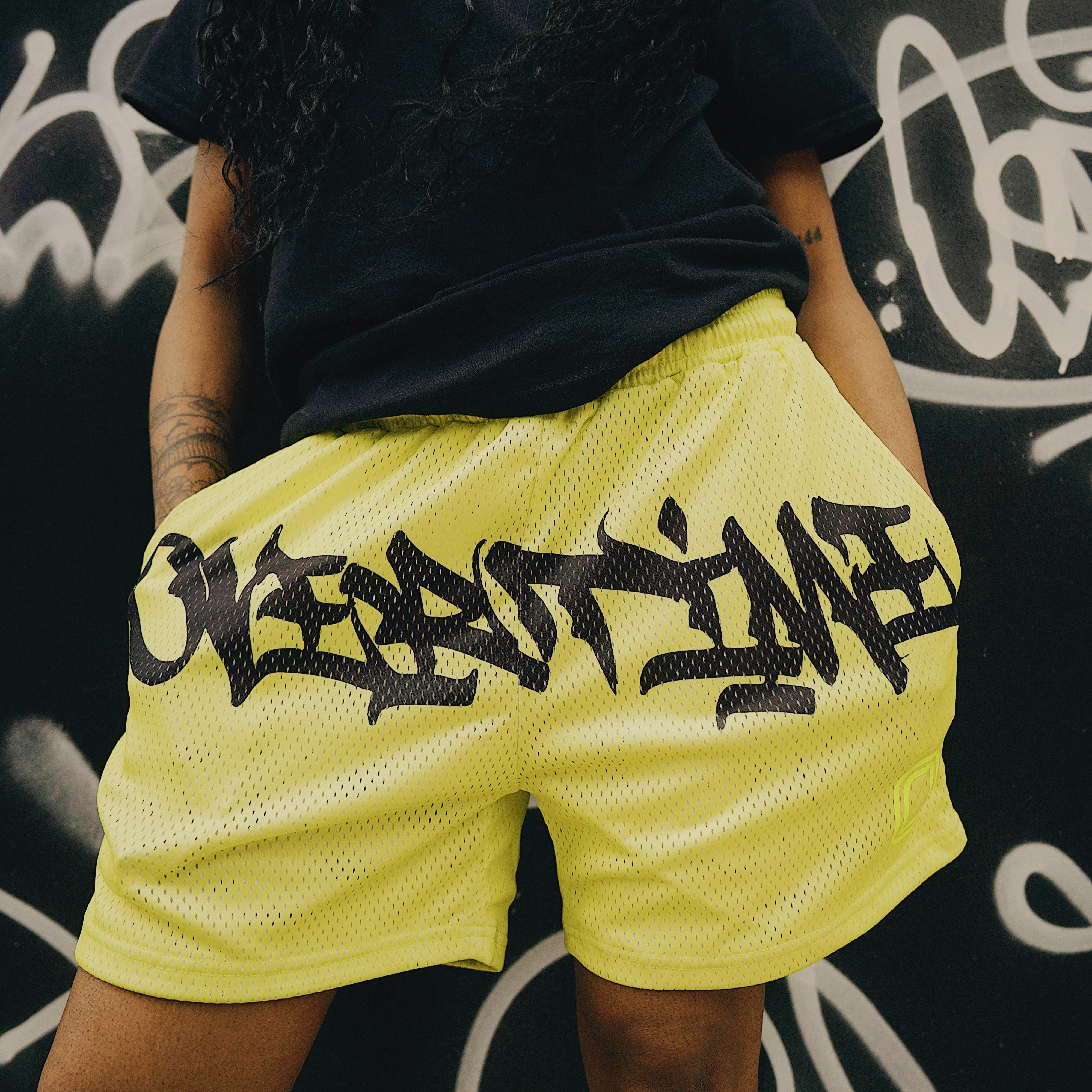 Vandal Script Mesh Shorts – OVERTIME