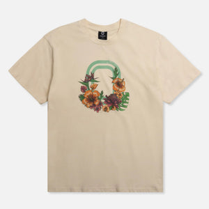 Beige t-shirt with floral design