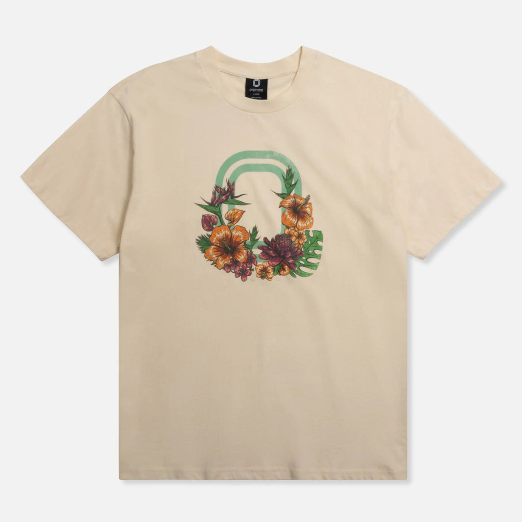 Beige t-shirt with floral design