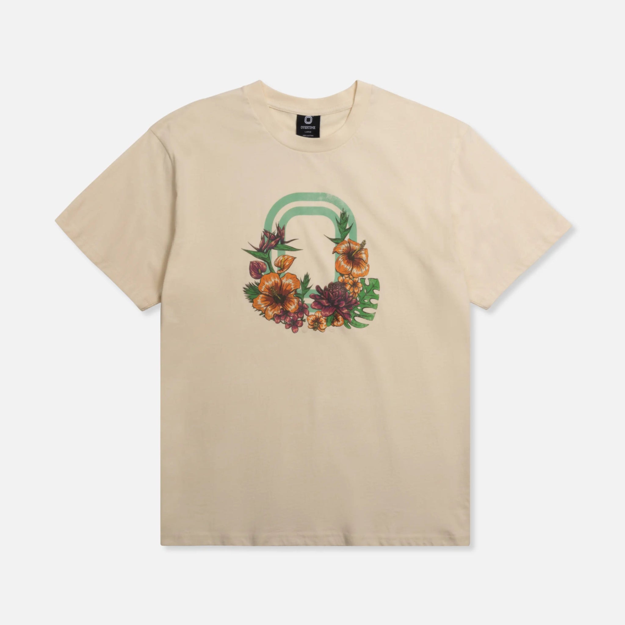 Beige t-shirt with floral design