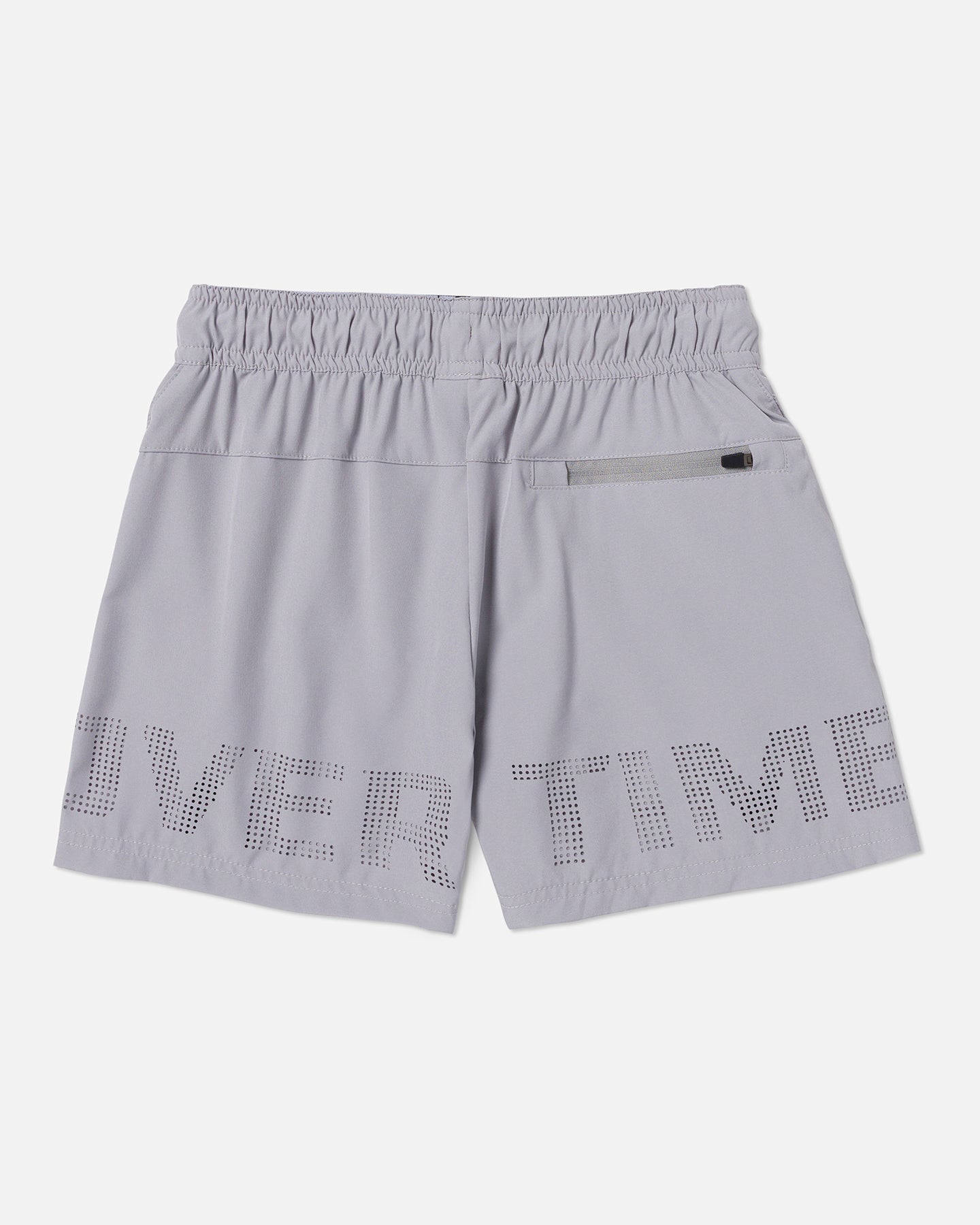 Grey shorts with "OVERTIME"