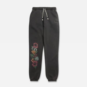 Black sweatpants with floral print