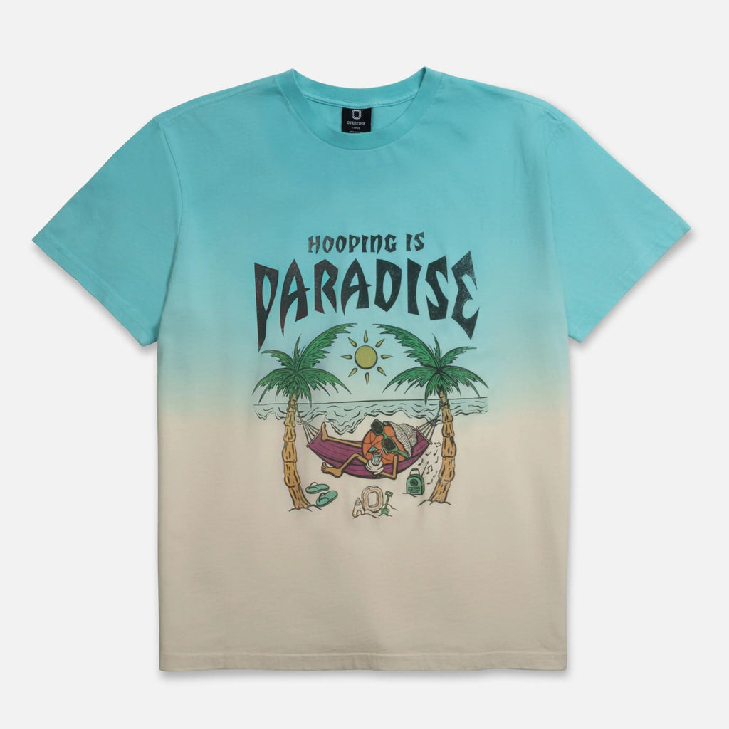 Teal Gradient t-shirt with 'Hooping is Paradise' graphic design 