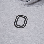 A close-up of 'O' print on the front of the hoodie.