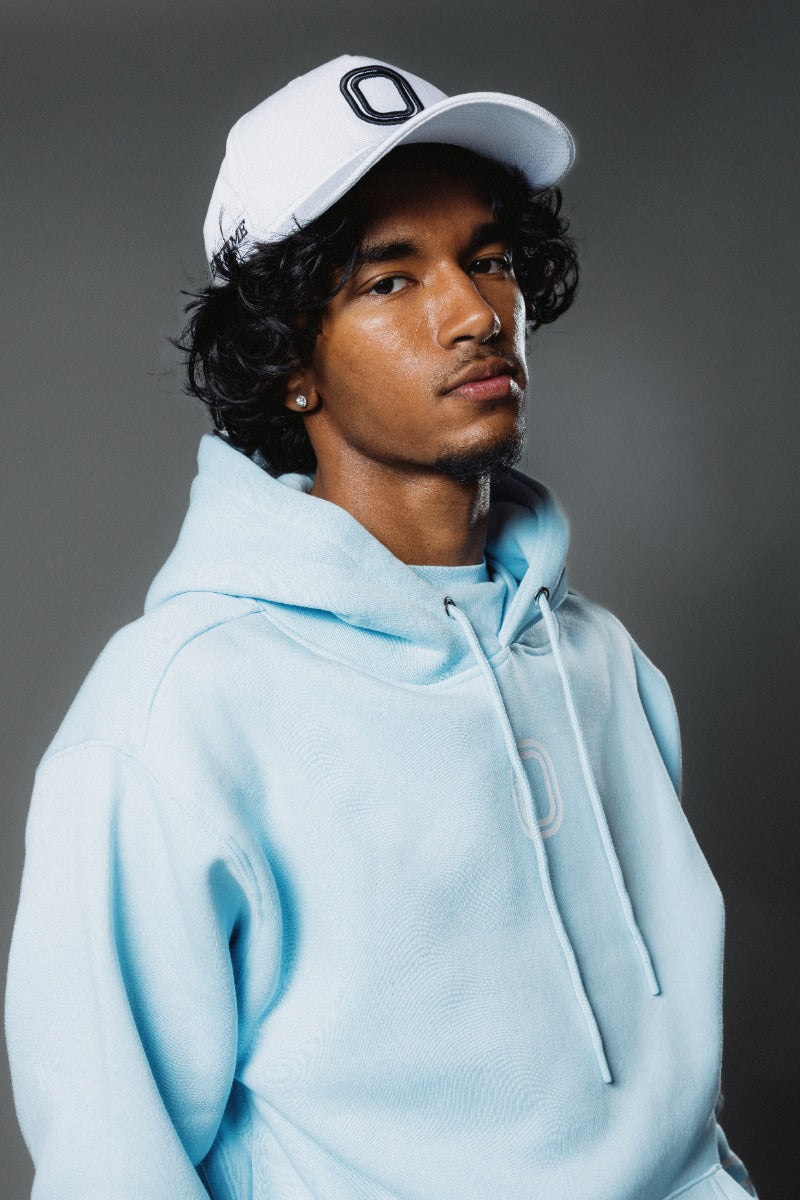 Sky Blue Overtime Hoodie and Overtime White Hat