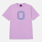 Purple t-shirt with a blue "O" logo