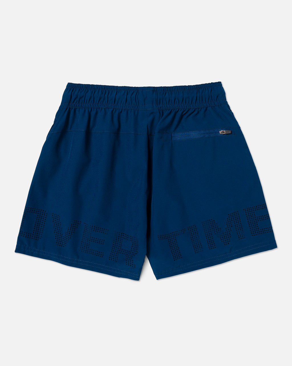 Blue shorts with "OVERTIME" logo