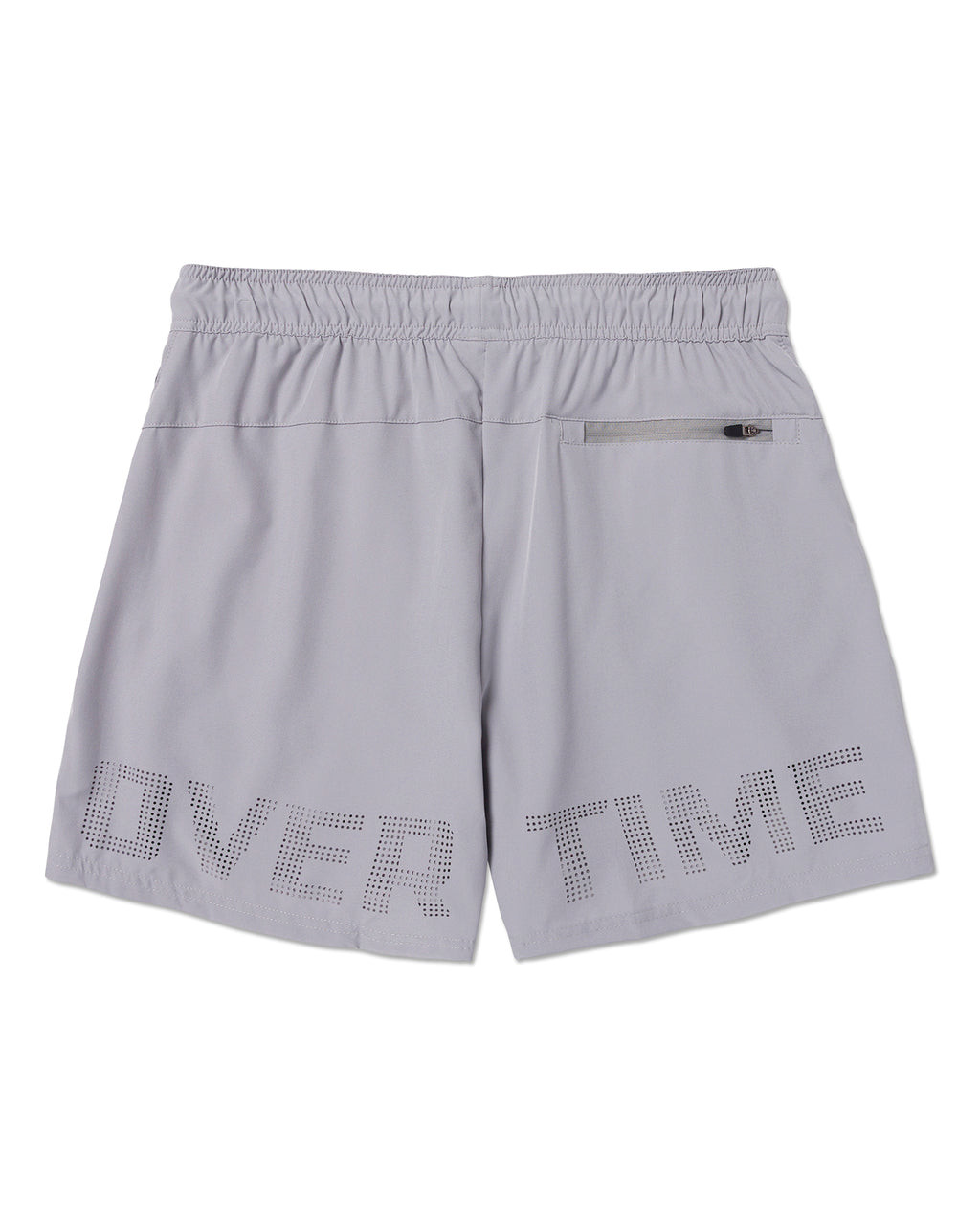 Grey shorts with "OVERTIME" logo