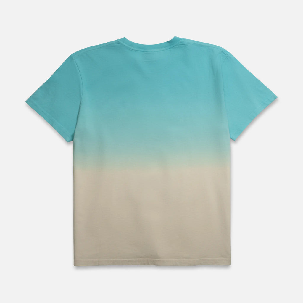 Teal to beige gradient t-shirt