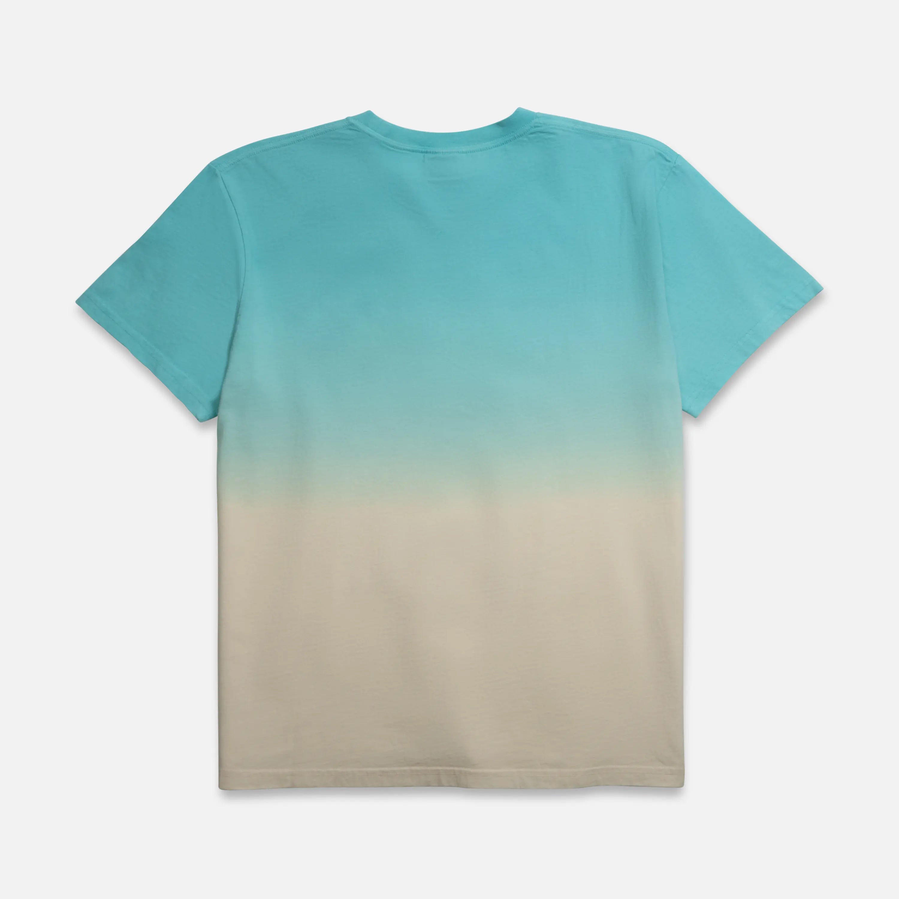 Teal to beige gradient t-shirt