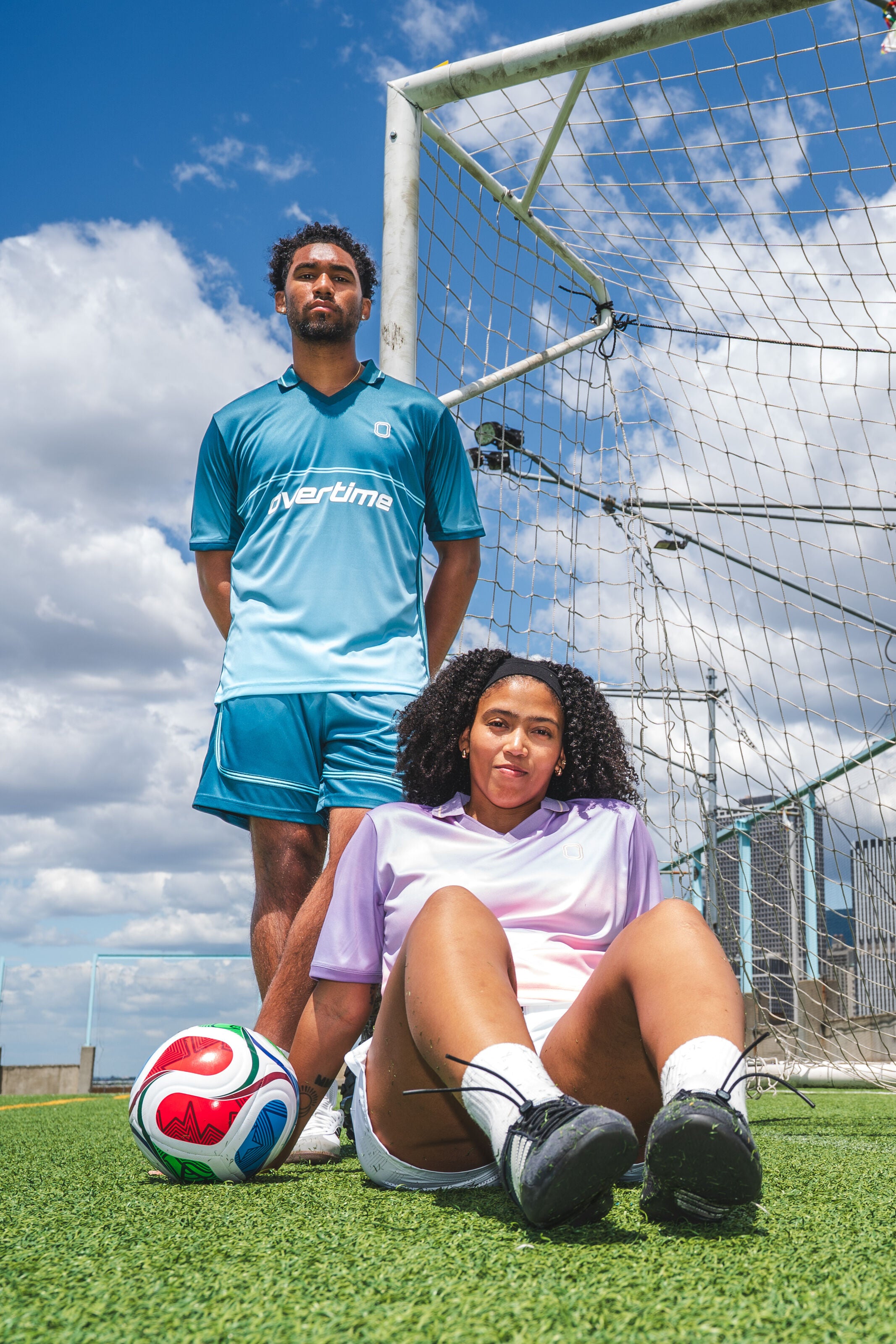 Two people in Overtime's World Cup collection