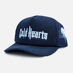Blue hat with a Cold Hearts logo
